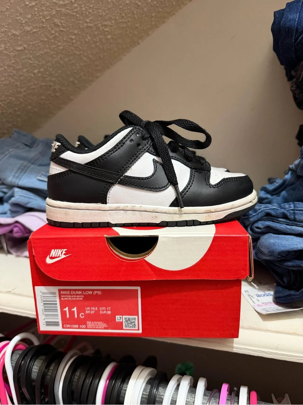 Nike Kids Black and White Low-Top Sneakers